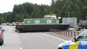 Narrowboat crash on A9