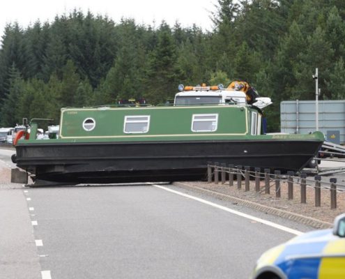 Narrowboat crash on A9